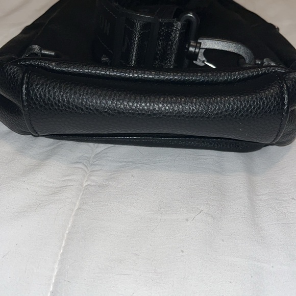 True Religion small black leather backpack with branded canvas strap EUC - Picture 8 of 8